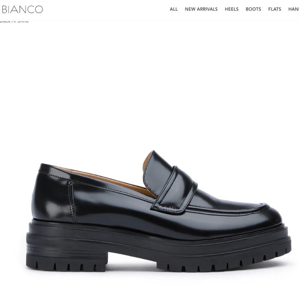 Tony Bianco Black Patent Leather Chunky Loafers Women’s Size 10 Excellent